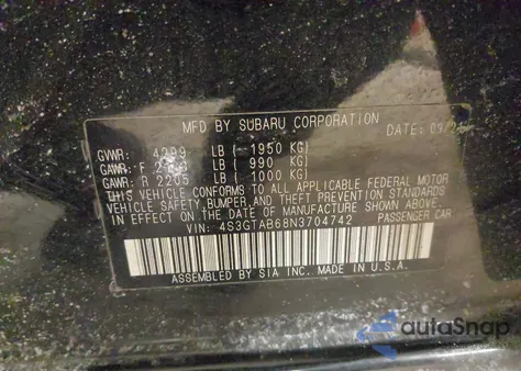 2022 Subaru Impreza Base 5-Door из США, поврежденный, VIN 4S3GTAB68N3704742